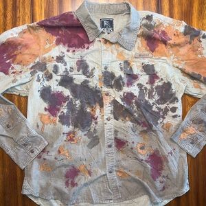 PRPS Goods & Co - Abstract Tie Dye Long Sleeve Button Up Shirt - Size 2XL